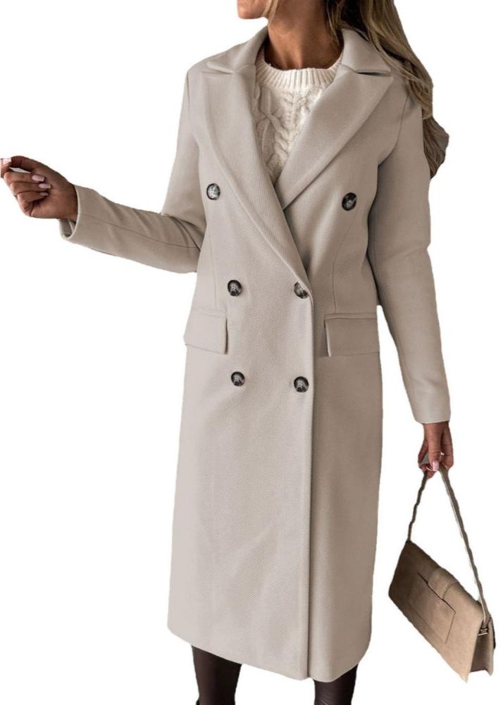 Modern Double-Breasted Slim Lapel Coat