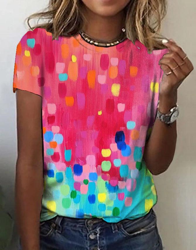 Rainbow Dot Short Sleeve Top