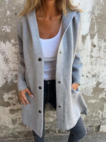 Casual Hooded Single-Breasted Cardigan