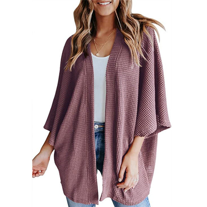 Bat Sleeve Waffle Gerson Cardigan