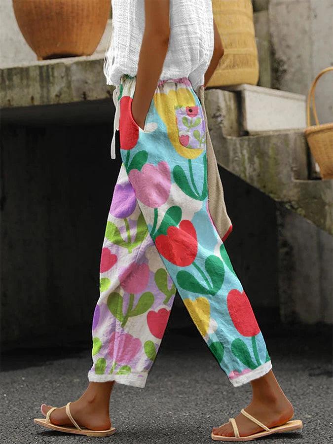 Youthful Print Side Pocket Pants