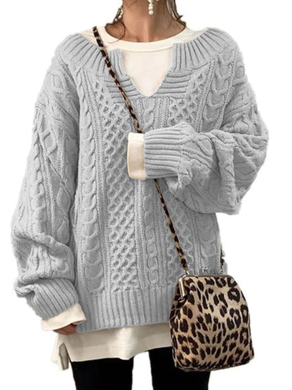 Linen Pattern  Casual Knit Sweater