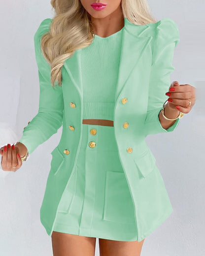 Fashion Solid Color Casual Suits