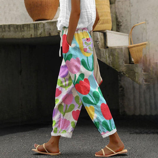 Youthful Print Side Pocket Pants