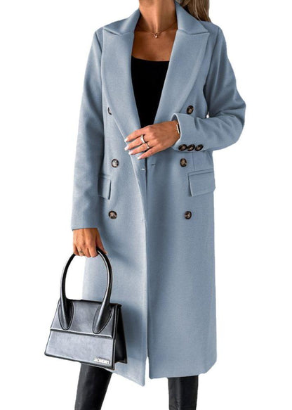 Modern Double-Breasted Slim Lapel Coat