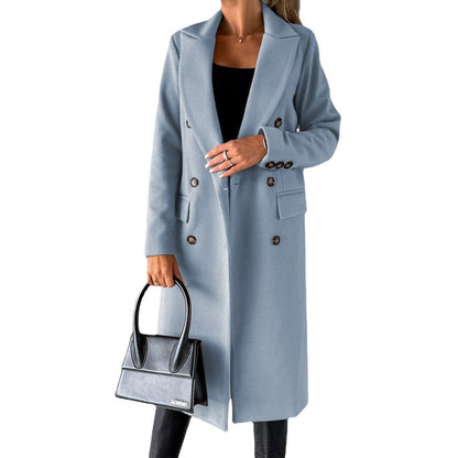 Modern Double-Breasted Slim Lapel Coat