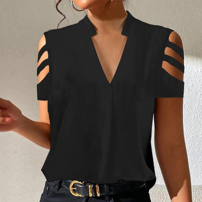 Trendy Plain Short Sleeve Top