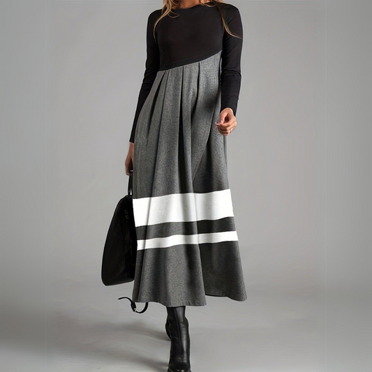 Autumn And Winter Round-neck Long-sleeved Dress