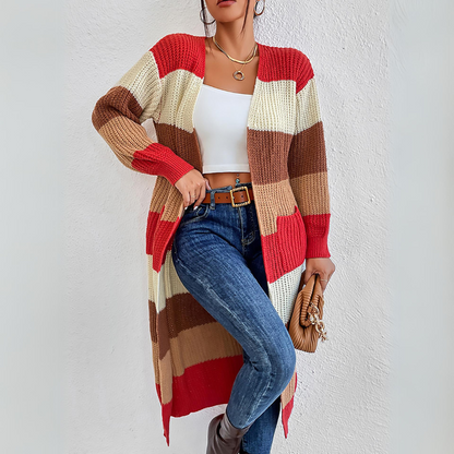 Unique Striped Long Sleeve Cardigan