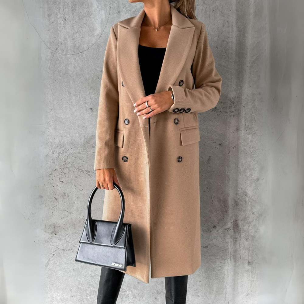 Modern Double-Breasted Slim Lapel Coat