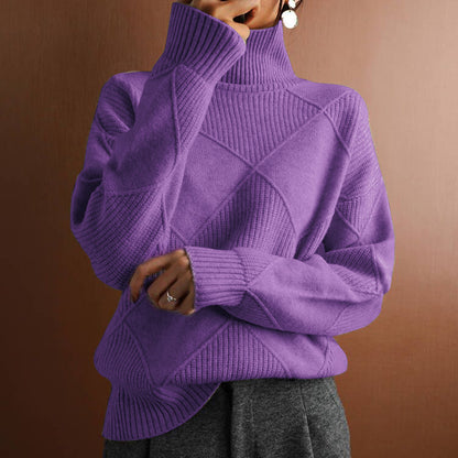 Loose High Collar Knitted Sweater