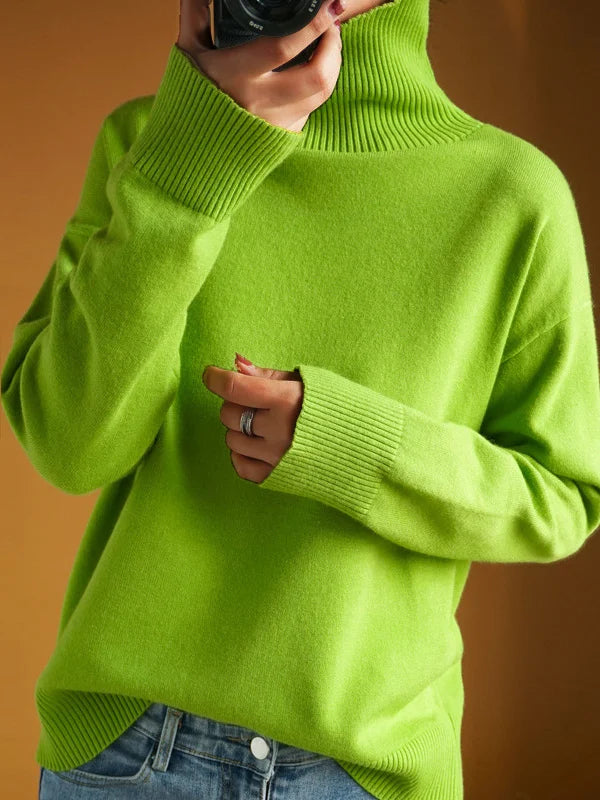 Lazy Fashion Style Thick Turtleneck Sweater