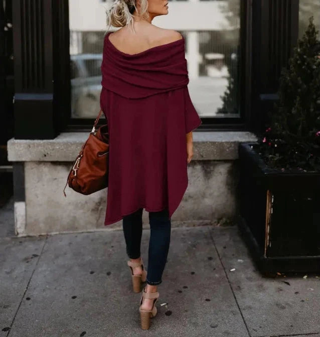 Strapless Plain Round Neck Long Sleeve Top