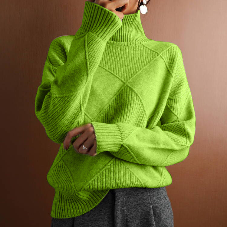 Loose High Collar Knitted Sweater