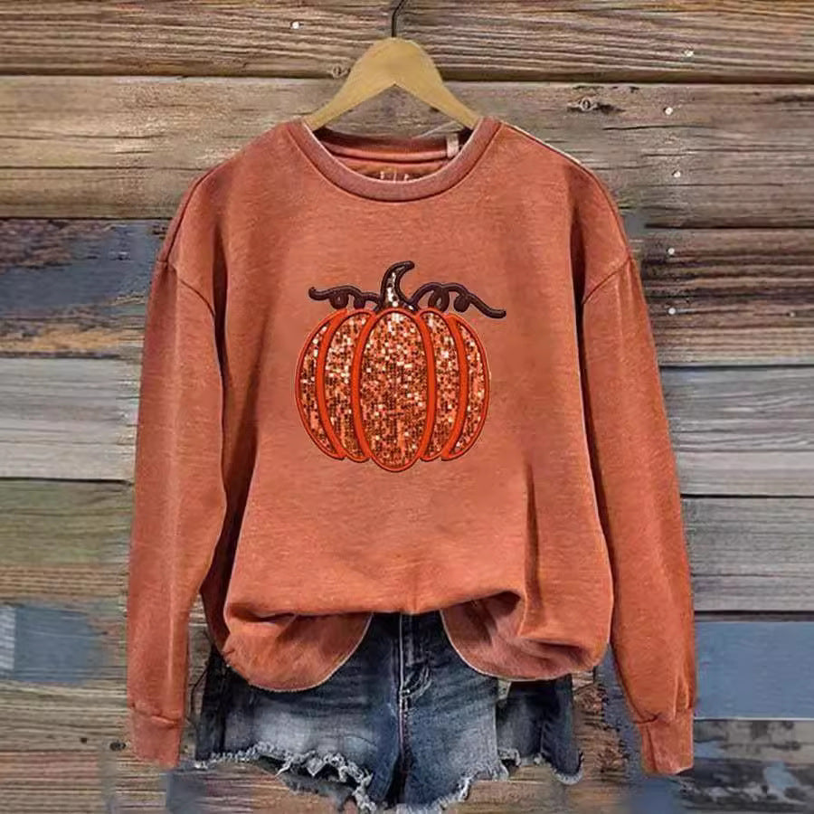 3D Printed Halloween Pattern Crew Neck Pullover Sweatshirt