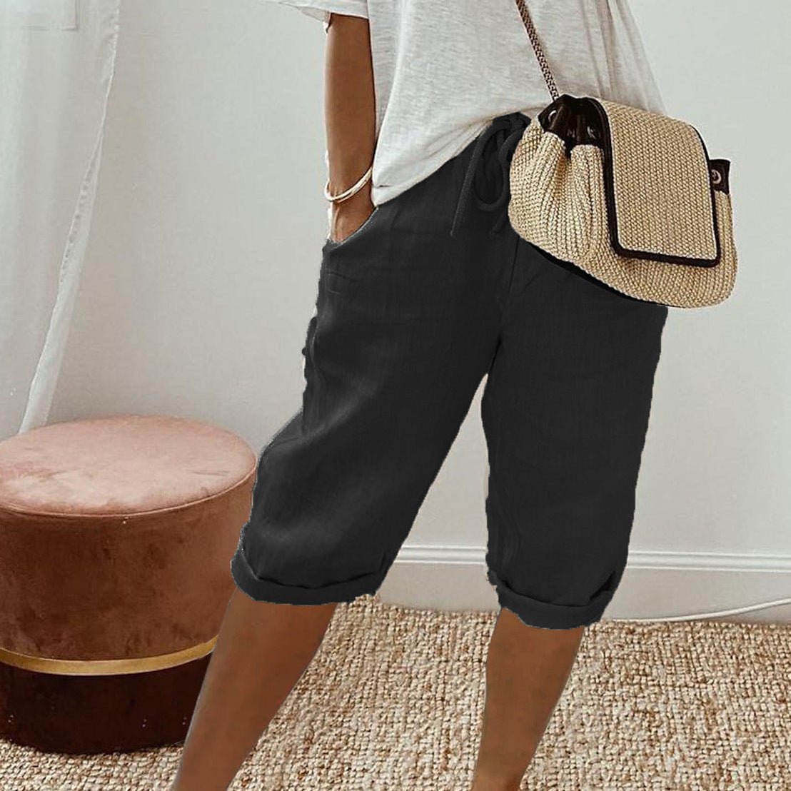 Simple Plain Side Pocket Pants