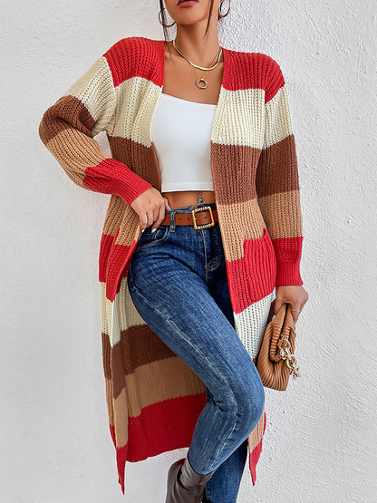 Unique Striped Long Sleeve Cardigan