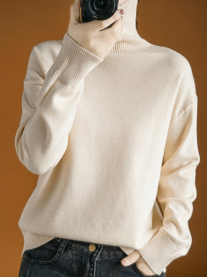 Lazy Fashion Style Thick Turtleneck Sweater