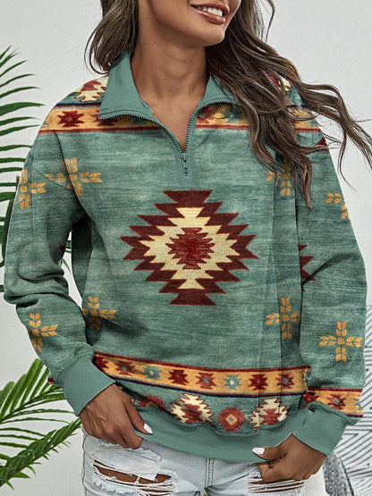 Ethnic Printed Casual Sweatshirt