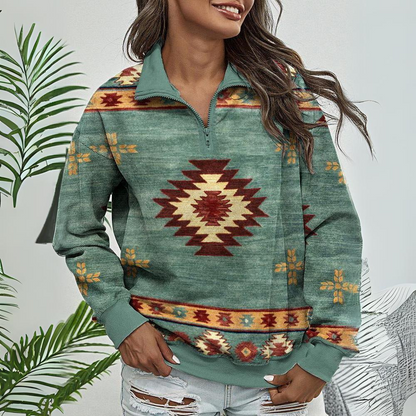 Ethnic Printed Casual Sweatshirt