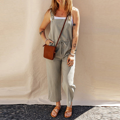 Solid Color Camisole Vest Sleeveless Jumpsuit