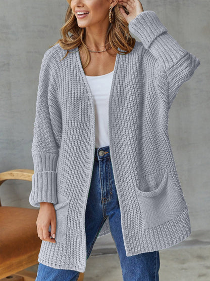 Loose Medium Length Knitted Cardigan