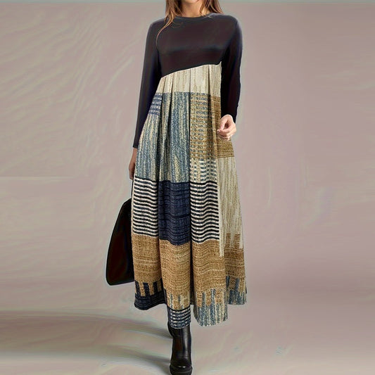 Autumn And Winter Round-neck Long-sleeved Dress