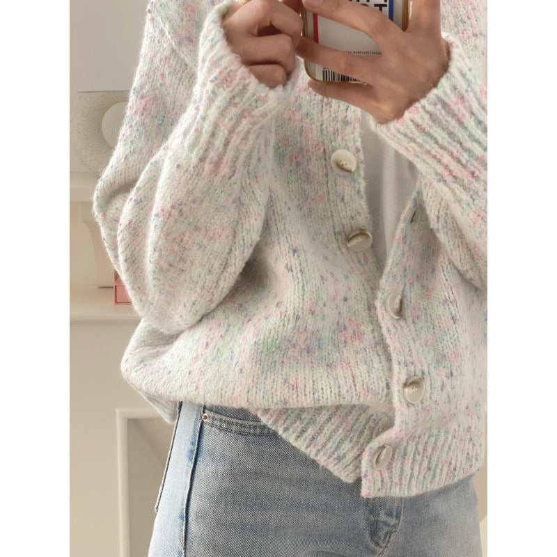 Classic Mixed Color Knit Cardigan