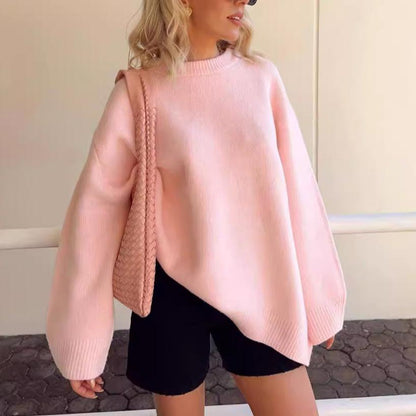 Sweet Crew Neck Pullover Long-sleeved Sweater