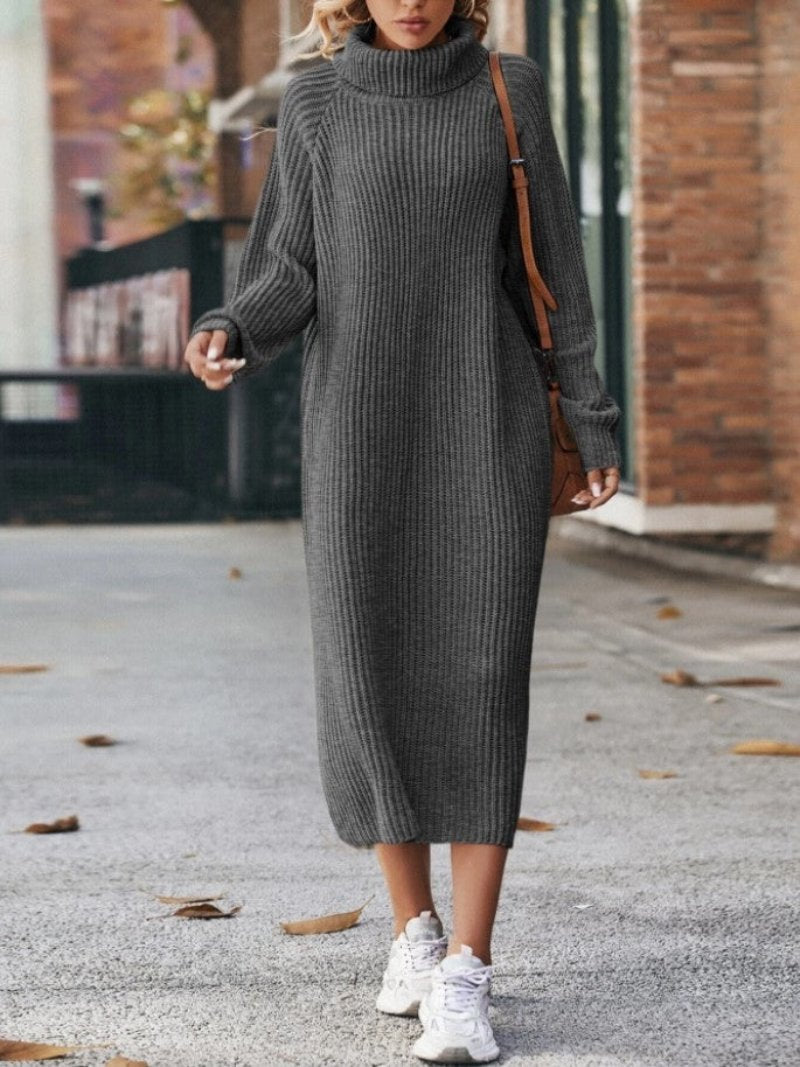 Loose Over Knee Turtleneck Knitting Dress