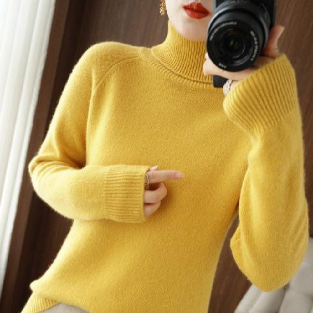 Lazy Fashion Style Thick Turtleneck Sweater