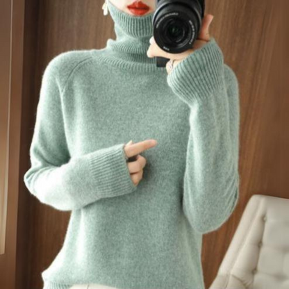 Lazy Fashion Style Thick Turtleneck Sweater