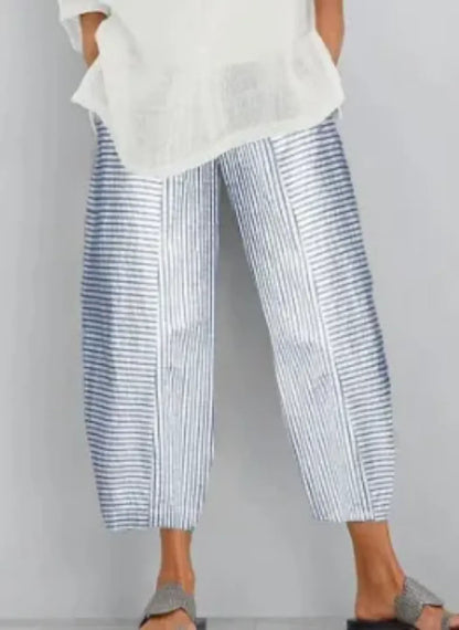 Striped Pocket Versatile Casual Pants