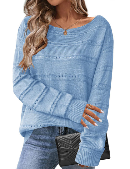 Casual Loose Round Neck Long Sleeve Top