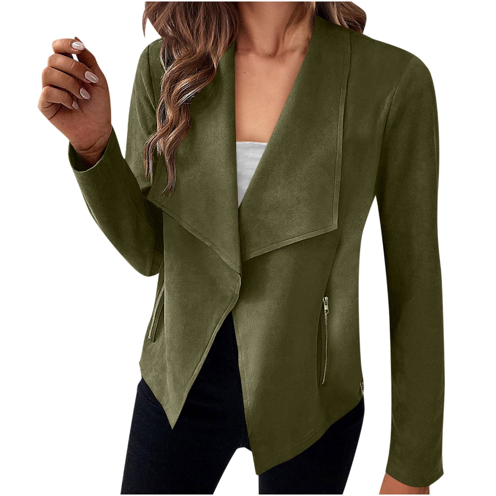 Women's Solid Color Suede Coat