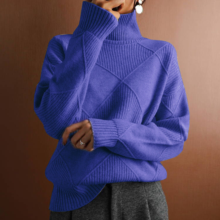 Loose High Collar Knitted Sweater