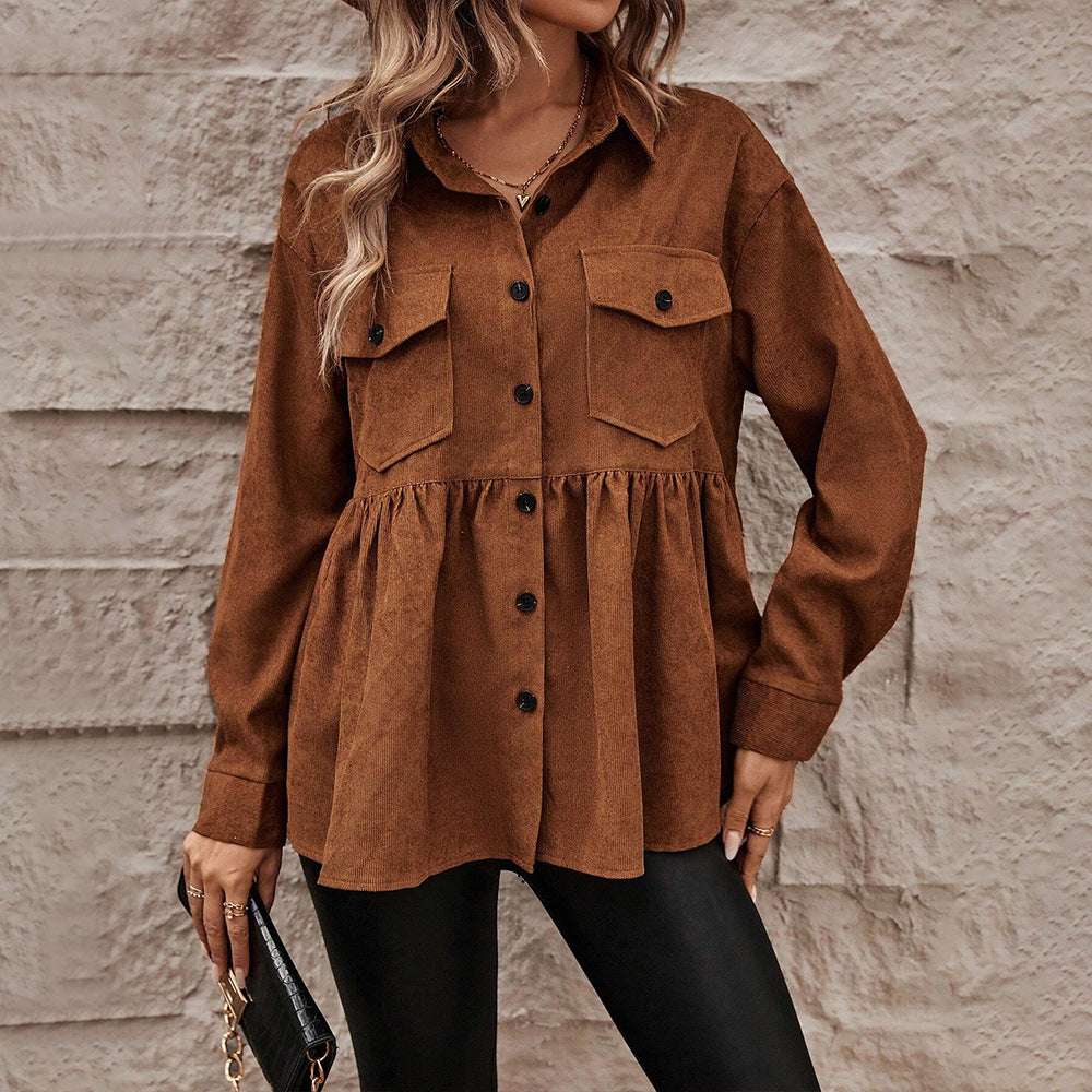 Modern Collared Plain Long Sleeve Outerwear