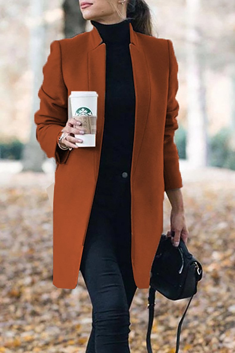 Casual Plain Long Sleeve Jacket