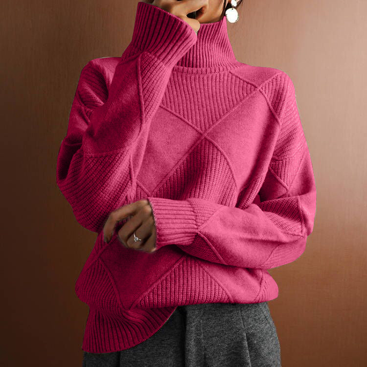 Loose High Collar Knitted Sweater