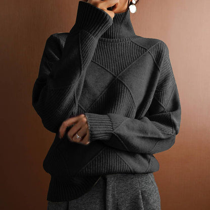 Loose High Collar Knitted Sweater