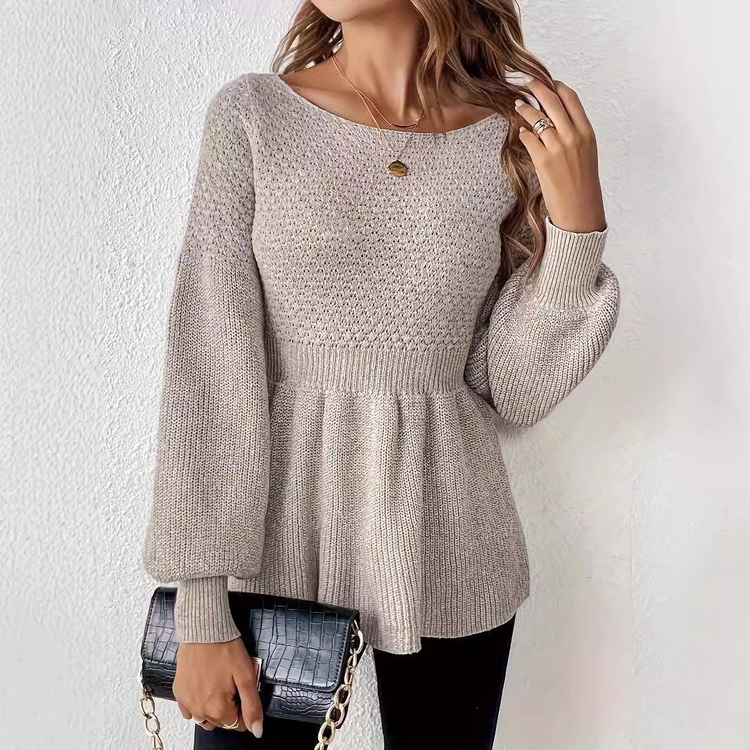 Round Neck Pullover Knitted Sweater