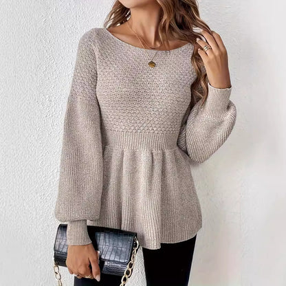 Round Neck Pullover Knitted Sweater