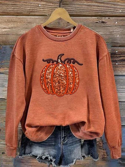 3D Printed Halloween Pattern Crew Neck Pullover Sweatshirt