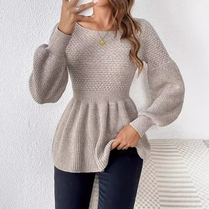 Round Neck Pullover Knitted Sweater