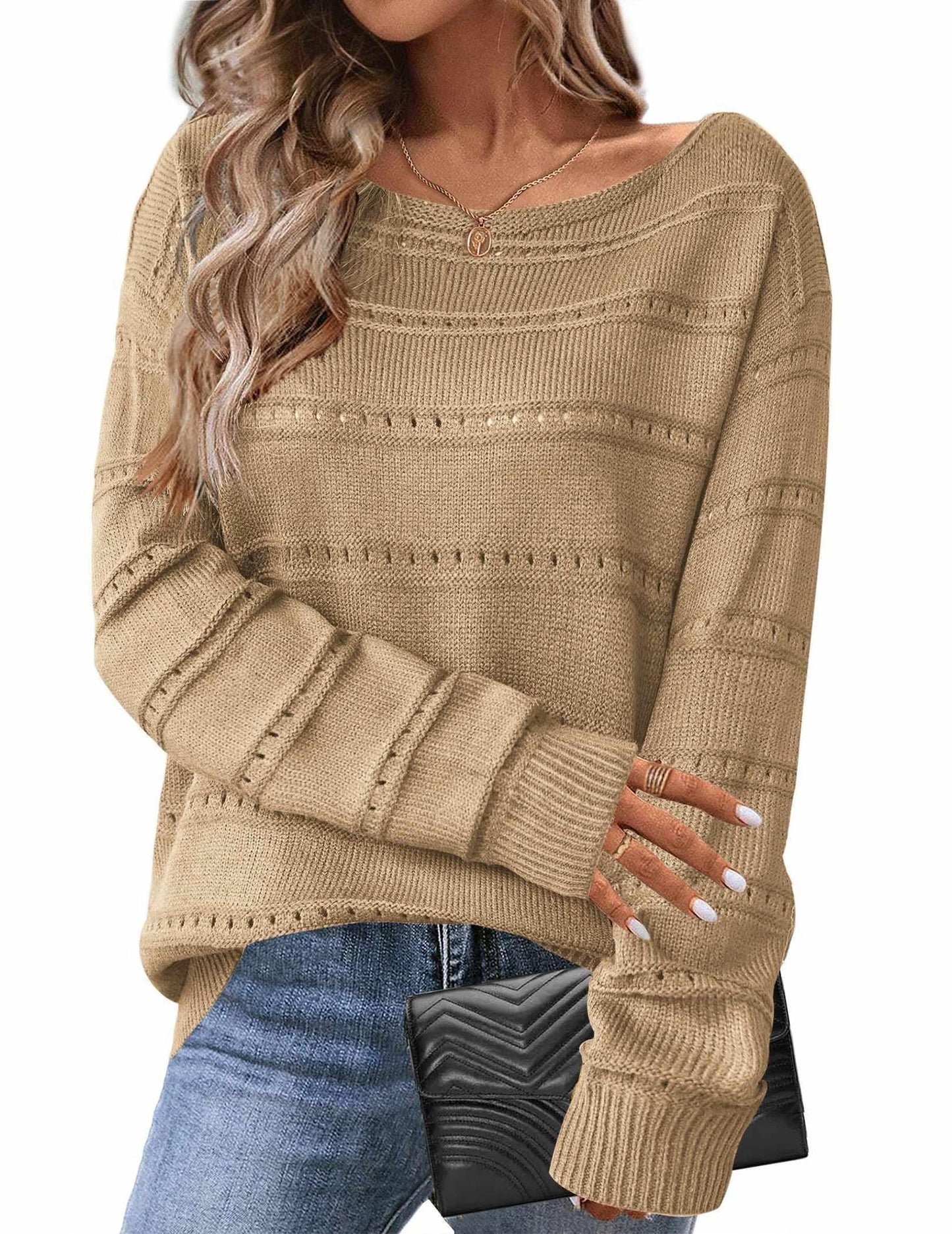 Casual Loose Round Neck Long Sleeve Top