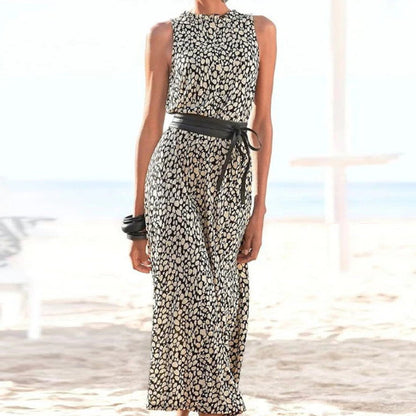 Minimalist Leopard Print Long Dress