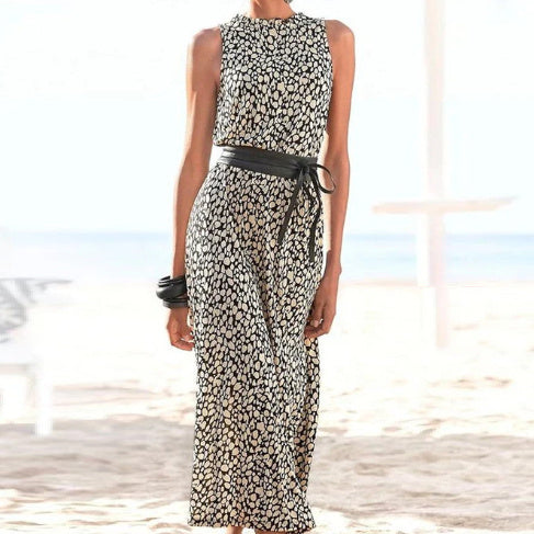 Minimalist Leopard Print Long Dress