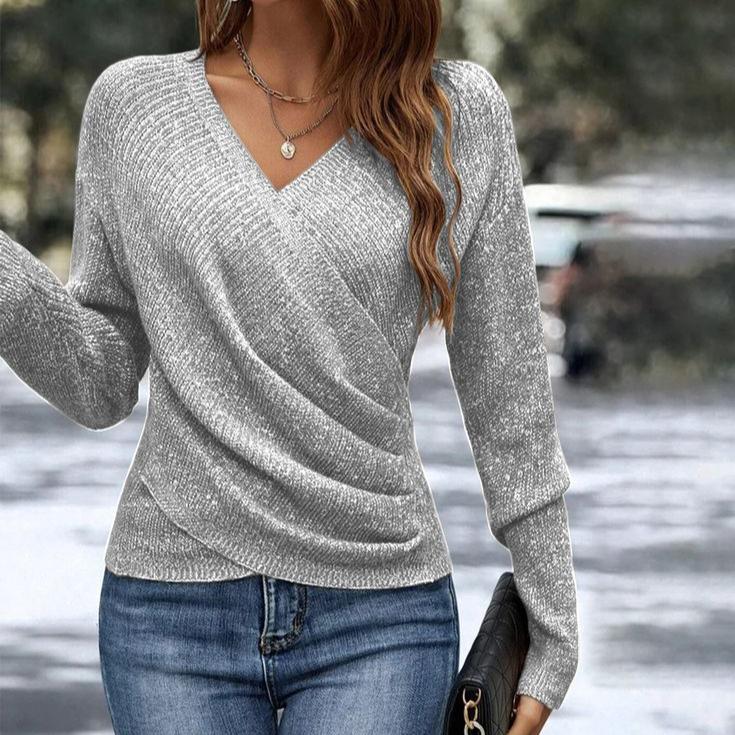 Multicolor Plain V-Neck Sweater