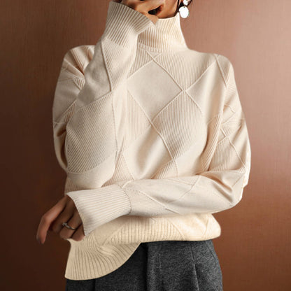 Loose High Collar Knitted Sweater