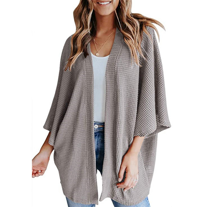 Bat Sleeve Waffle Gerson Cardigan